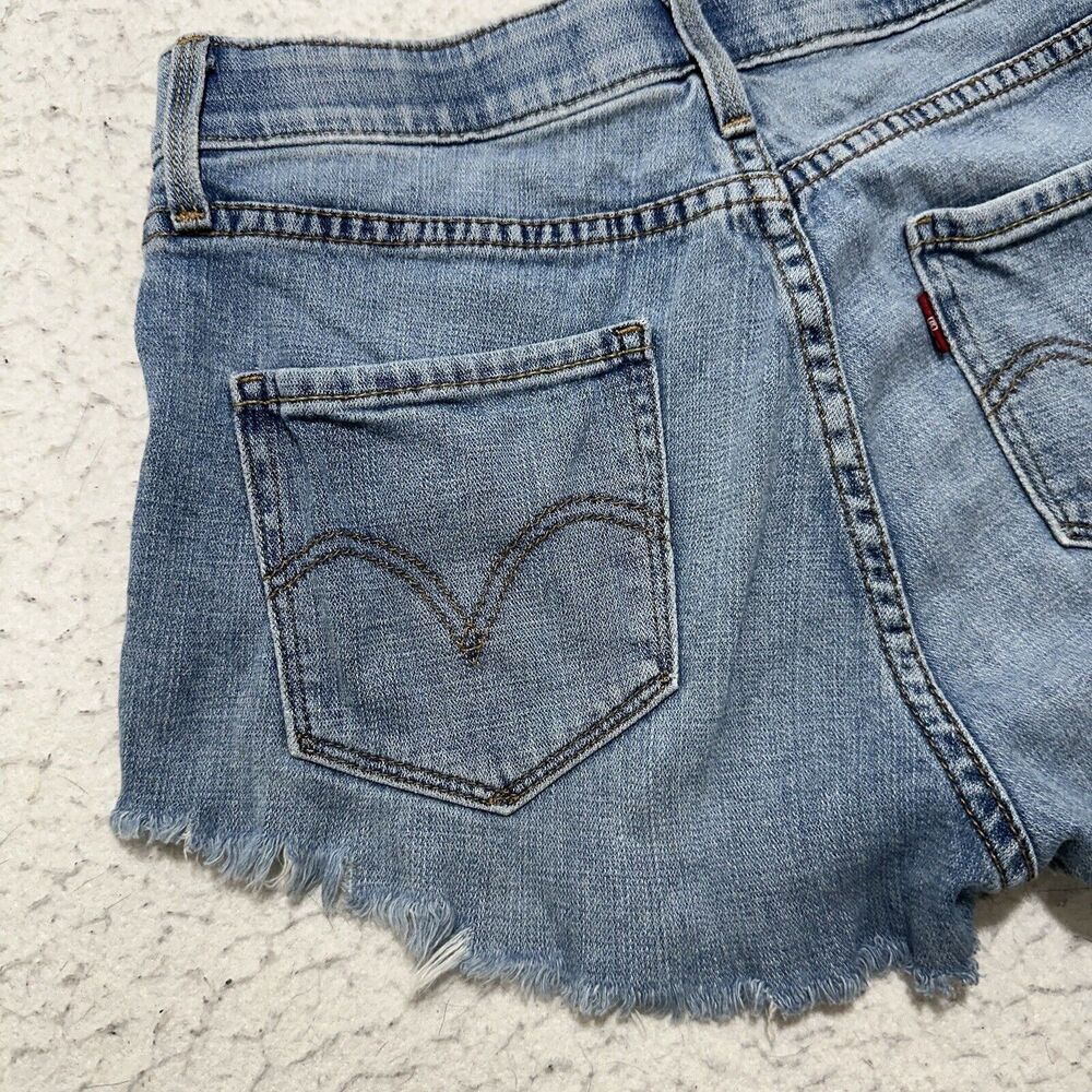 Levi's 525 Straight Women’s 26 Perfect Waist Cut Off Denim 2” Inseam Jean Shorts - Picture 7 of 12